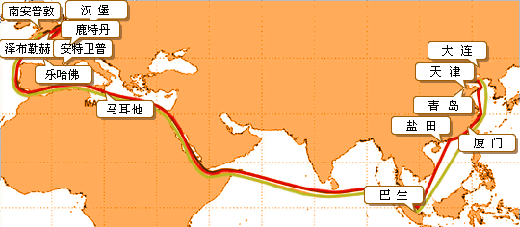 世界主要海运航线概况(五)